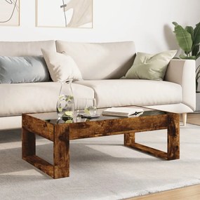 Mesa de centro luzes LED Infinity 90x53x30 cm carvalho fumado