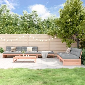 6 pcs conjunto lounge de jardim madeira de douglas maciça