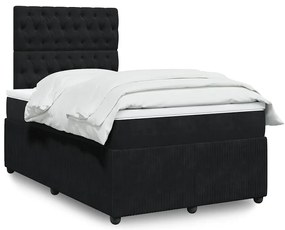 Cama boxspring com colchão 120x190 cm veludo preto