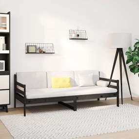 814683 vidaXL Sofá-cama 80x200 cm madeira de pinho maciça preto