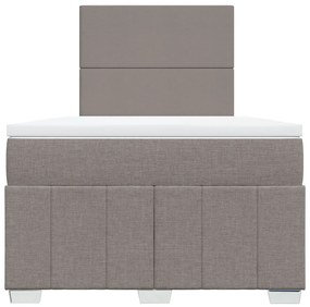 Cama boxspring c/ colchão 120x190cm tecido castanho-acinzentado