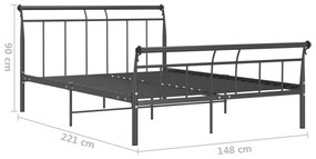 Estrutura de cama 140x200 cm metal preto