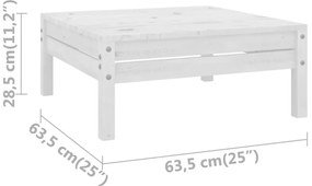 3 pcs conjunto lounge de jardim pinho maciço branco