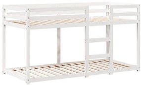 Beliche com telhado 90x200 cm madeira de pinho maciça branco