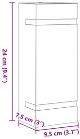 Candeeiro de parede para exterior aço inoxidável preto