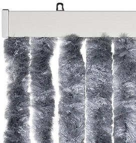 Cortina anti-insetos 100x220 cm chenille prateado