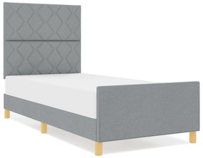 Cama vidaXL Cinza Claro 90x200 cm Tecido