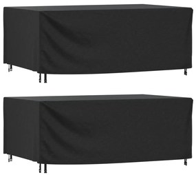 vidaXL Capas móveis de jardim 2pcs 240x140x90cm impermeável 420D preto
