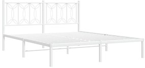 Estrutura de cama com cabeceira 150x200 cm metal branco