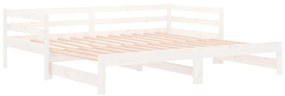 Estrutura sofá-cama de puxar 2x(90x190) cm pinho maciço branco