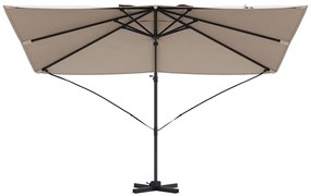 Guarda-Sol Cantilever Roma Taupe 352x251x260 cm de Alumínio