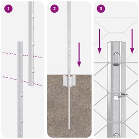 Postes para Cerca vidaXL 10 pcs U-Channel 100 cm Aço Galvanizado, Cerc