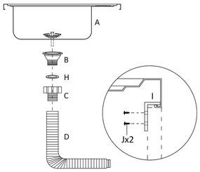 Lava-louça cozinha + escorredor aço inox prateado