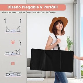 Mesa de manicure portátil 90 x 43 x 73 cm com ventilador elétrico de aspiração, lâmpada LED flexível e saco de pó com rodas bloqueáveis rosa
