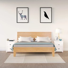 vidaXL Mesas de cabeceira 2 pcs 50x35x61,5 cm pinho maciço branco