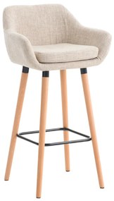 Banco de bar Grant em tecido e com estrutura de Cor Natural 55 x 99 x 46 cm Creme