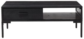 Mesa de centro 90x50x35 cm pinho maciço preto