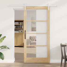 Porta Deslizante com Conjunto de Ferragens 'ORKDAL'Madeira Sólida e Vi