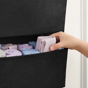 Armazenamento para guarda roupa suspenso que poupa espaço 33,5 x 12 x 100 cm, preto