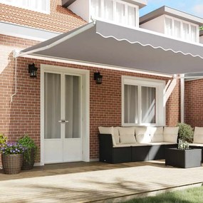 Toldo Retrátil Manual Cinza Claro 500x300 cm