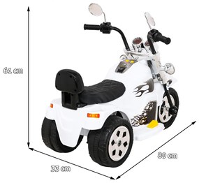 Mota elétrica para crianças 6V, Motorek Hot chopper 1,5 a 4 anos Branca