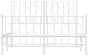 Estrutura de cama com cabeceira e pés 120x190 cm metal branco
