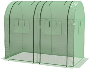 Outsunny Estufa de Jardim Estufa Resistente com 4 Janelas Anti-UV para Cultivo de Plantas em Terraço Pátio 185x94x150 cm Verde