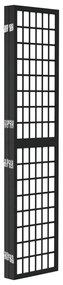 Biombo dobrável com 4 painéis estilo japonês 160x170 cm preto