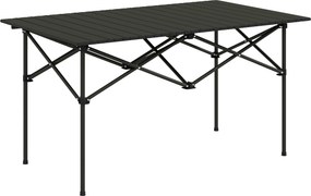 Outsunny Mesa de Camping Dobrável com Tampo Enrolável Mesa de Jardim em Alumínio 2 Pessoas 95 x 55cm Preto | Aosom Portugal