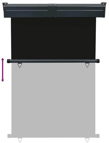 Toldo lateral para varanda 125x250 cm preto