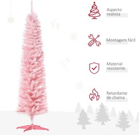 HOMCOM Árvore de Natal Artificial 180cm Ignífugo com 390 Ramos de PVC