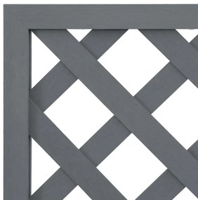Vasos/floreiras com treliça WPC 2 pcs 65x33x135 cm cinzento