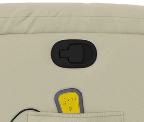 Poltrona de massagens reclinável couro artificial cor creme
