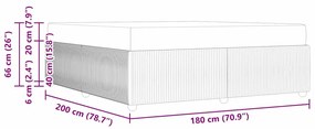 Estrutura de cama com colchão Cinzento escuro 180 x 200 cm