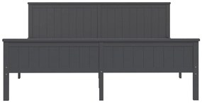 Estrutura de cama 180x200 cm madeira pinho maciço cinzento