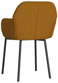 Cadeiras de jantar 2 pcs veludo castanho