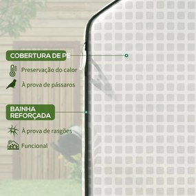 Cobertura de Substituição para Estufa 140x143x190 cm (NÃO INCLUIDA) com Janela Porta Anti-UV Proteção de Plantas para Jardim Branco