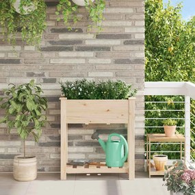 vidaXL Vaso de Jardim Bege 71 x 37 x 76.5 cm Madeira maciça de abeto