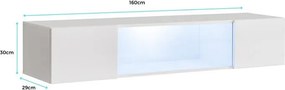 Armário Suspenso Fiães do Rio – 160x30 cm – Preto com Porta Alto Brilh
