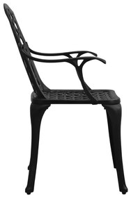 Cadeiras de jardim 4 pcs alumínio fundido preto