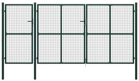 Portão de jardim 400x200 cm aço verde