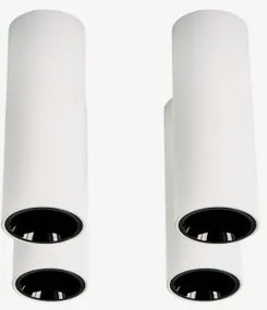 Pack De 4 Apliques De Teto Led De Superfície Ø7,2 Cm Para Exterior Em Alumínio Com Acionamento E Desligamento Progressivo Luisia Branco - Preto & Bran