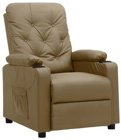 Poltrona reclinável couro artificial cor cappuccino