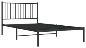 Estrutura de cama com cabeceira 107x203 cm metal preto