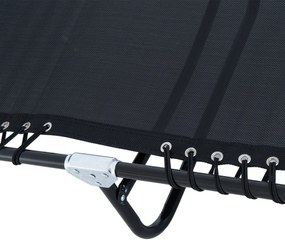 Outsunny Espreguiçadeira Dobrável e Ajustável em 4 Posições Espreguiçadeira Reclinável de Jardim para Exterior Estrutura de Aço 197x58x76cm Preto