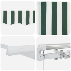 Toldo Retrátil Manual Verde e Branco 350x250 cm