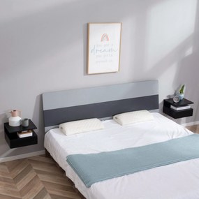 Conjunto de 2 Mesinhas de Cabeceira Flutuantes - Preto - Design Modern