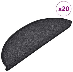 Tapetes de escada 20 pcs 56x17x3 cm antracite