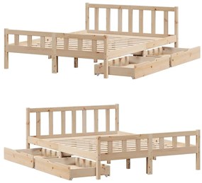 Cama sem colchão 160x200 cm madeira de pinho maciça