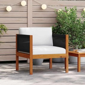 vidaXL Cadeira de jardim com almofadão madeira de acácia maciça